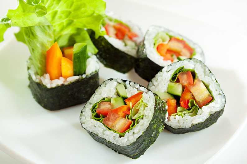素食者如何制作寿司汉堡
